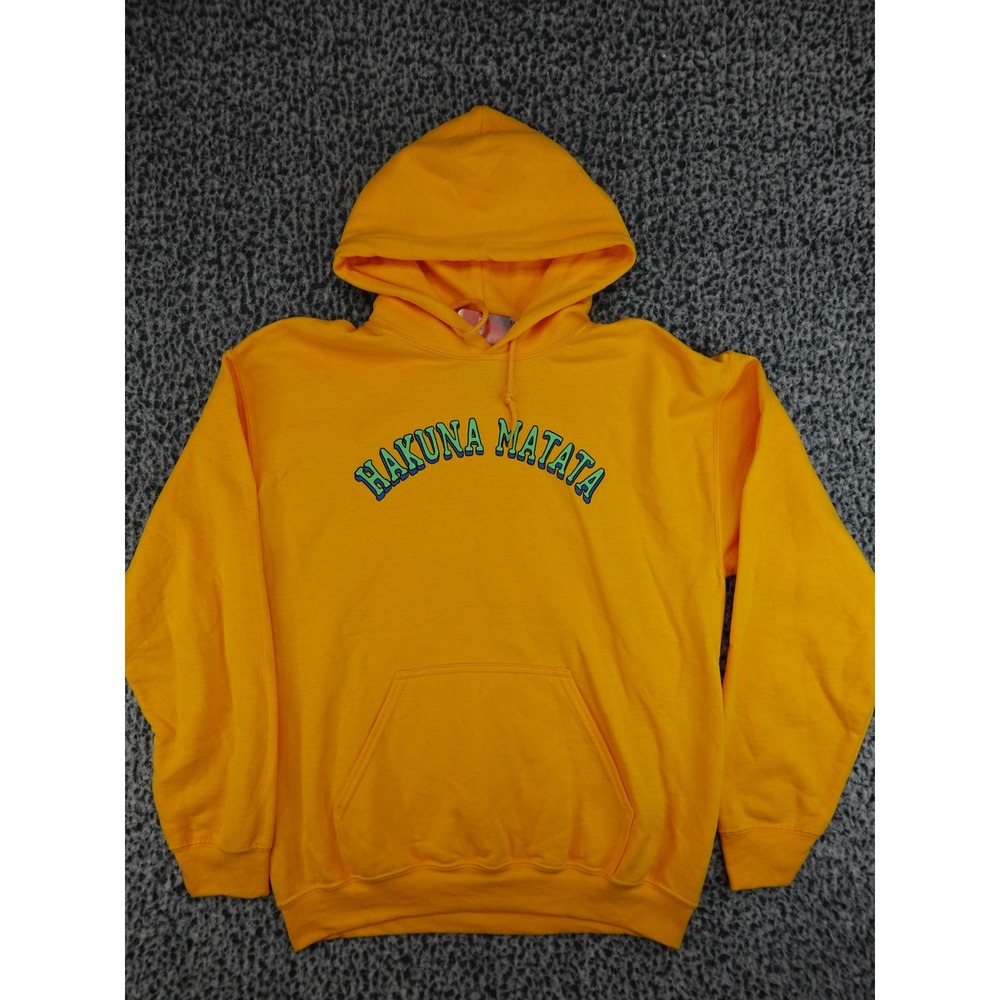Disney The Lion King Hoodie Unisex Medium Yellow New Hakuna Matata Graphic Print
